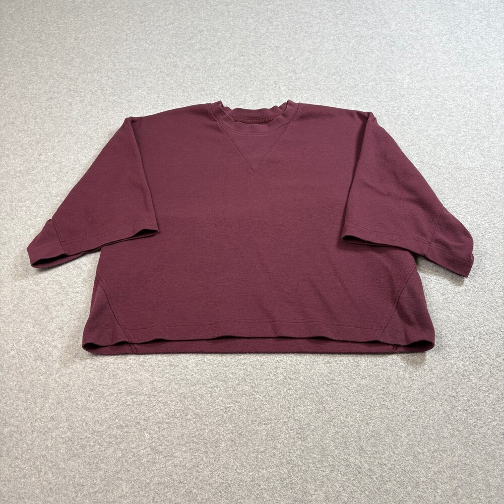 North Face Shirt Women Medium Purple Cropped Boxy Logo Outdoors Hike Comfort
